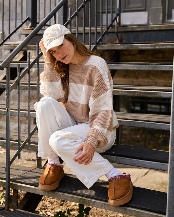 MELINA - SWEATER, CREAM STRIPES