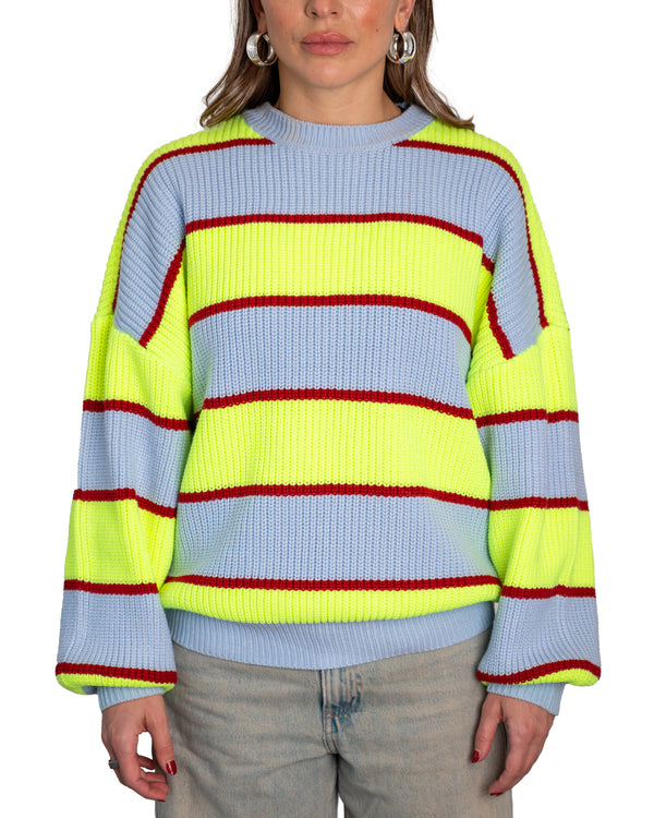MELINA - SWEATER, YELLOW AND BLUE STRIPES