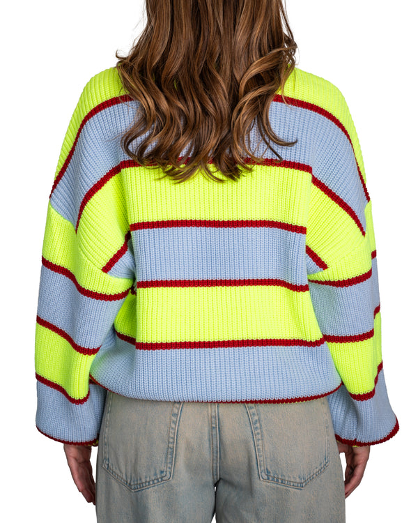 MELINA - SWEATER, YELLOW AND BLUE STRIPES