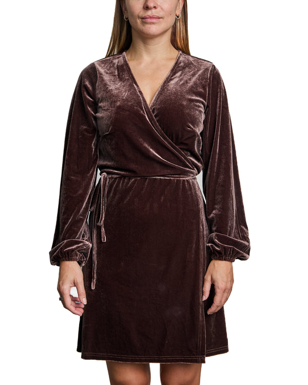 CORINNE - WRAP DRESS, TAUPE