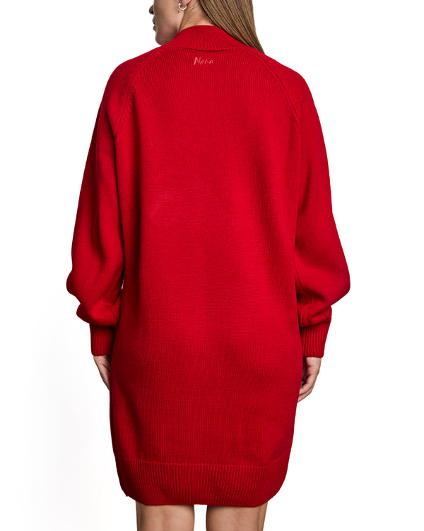 NATHALIE - SWEATER DRESS, RED