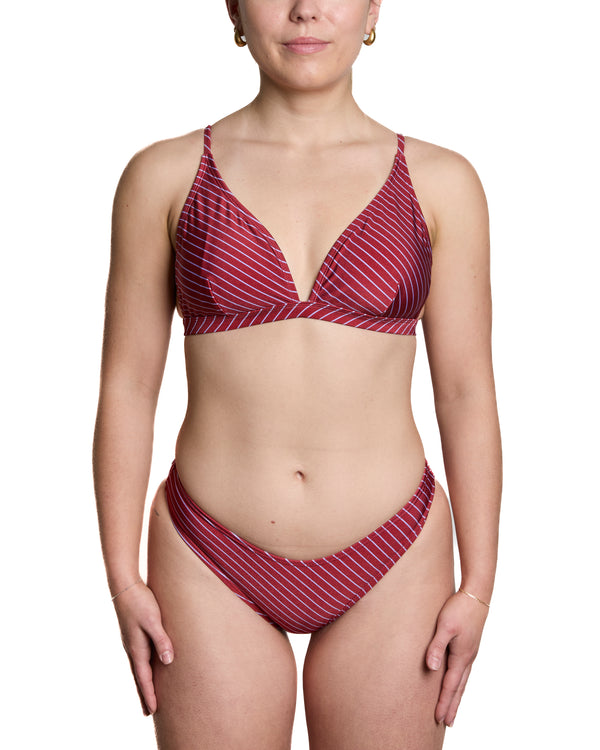 EMY- HAUT DE BIKINI, LIGNES BOURGOGNES ET LILAS
