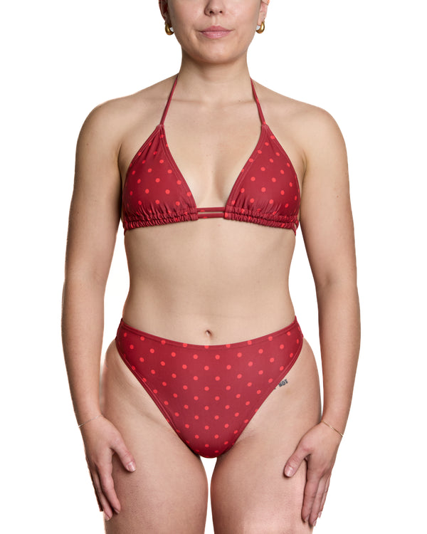NATALIA - HAUT DE BIKINI, BOURGOGNE A POIS