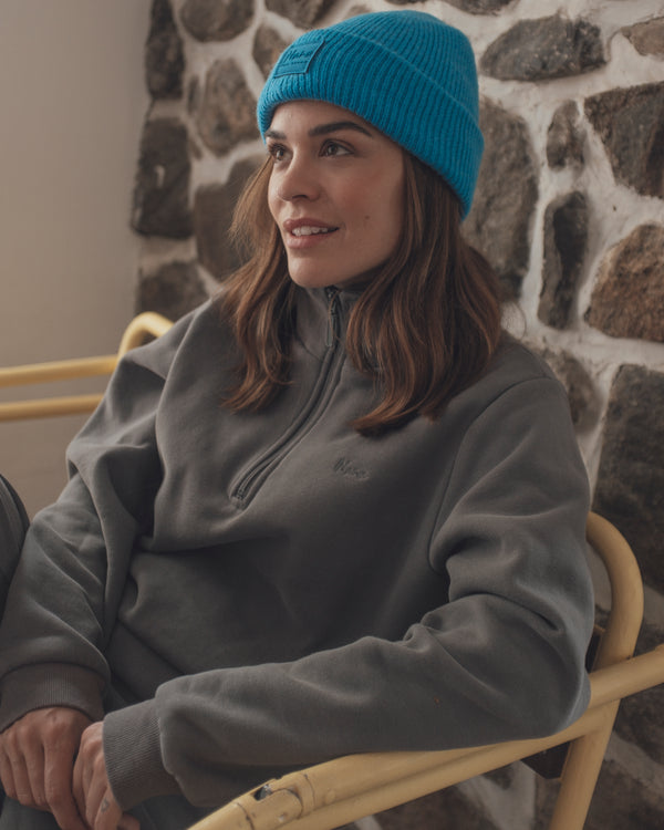 FRED - HALF-ZIP SWEATER, DARK GREY