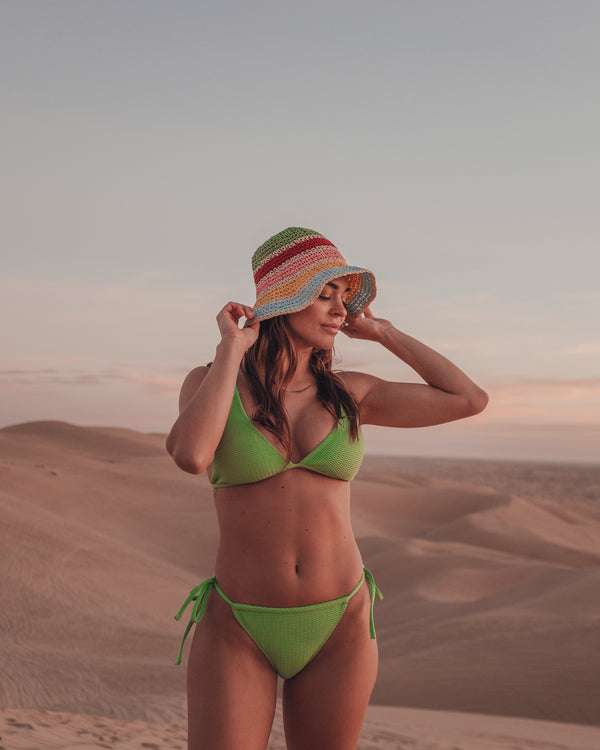EMMA - BIKINI TOP, GREEN TEXTURED