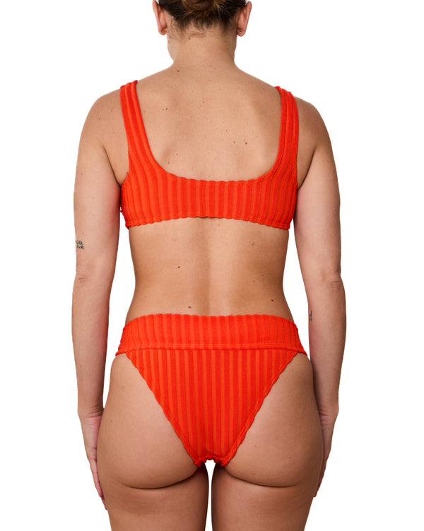 ELOISE - BIKINI BOTTOMS, TANGERINE LARGE RIB