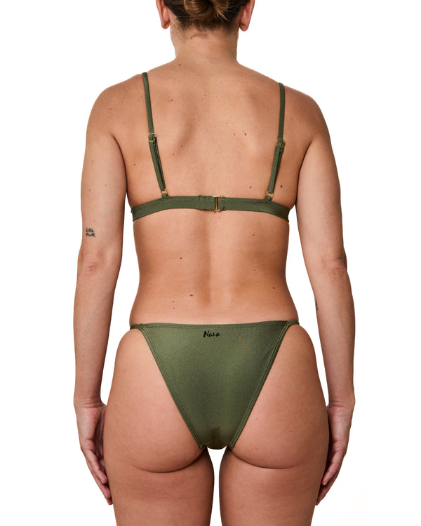 EMY - BIKINI BOTTOM, SHINY KHAKI GREEN