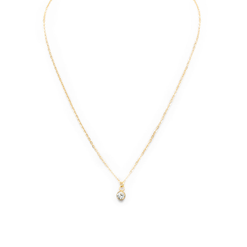 Necklace pendant small zircon gold plated / Pendentif petit zircon plaqué or