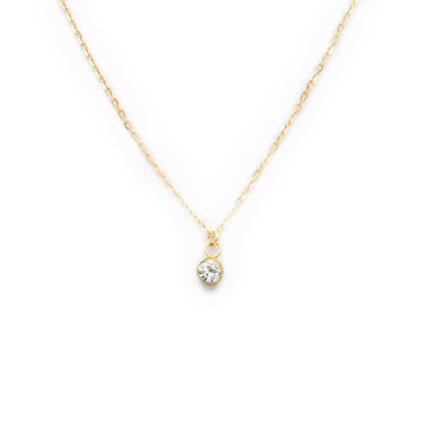 Necklace pendant small zircon gold plated