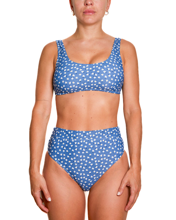 GENEVIÈVE - BIKINI TOP, WHITE FLOWERS