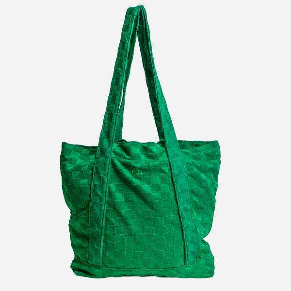 SAC JACQUARD VERT EFFET DAMIER