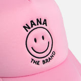 PINK TRUCKER CAP WITH NANA THE BRAND LOGO / CASQUETTE DE TRUCKER ROSE AVEC LOGO NANA THE BRAND