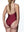 CAROLINE - MAILLOT UNE-PIECE, LIGNES BOURGOGNES ET LILAS