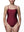 CAROLINE - MAILLOT UNE-PIECE, LIGNES BOURGOGNES ET LILAS