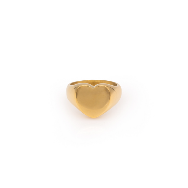 Heart shaped ring gold plated