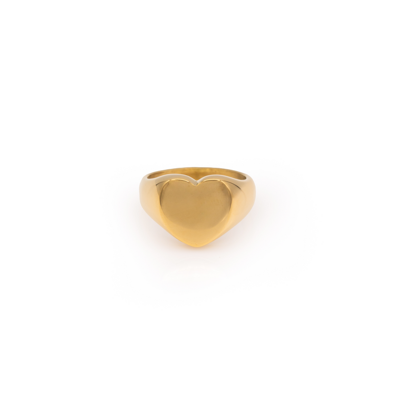 Heart shaped ring gold plated