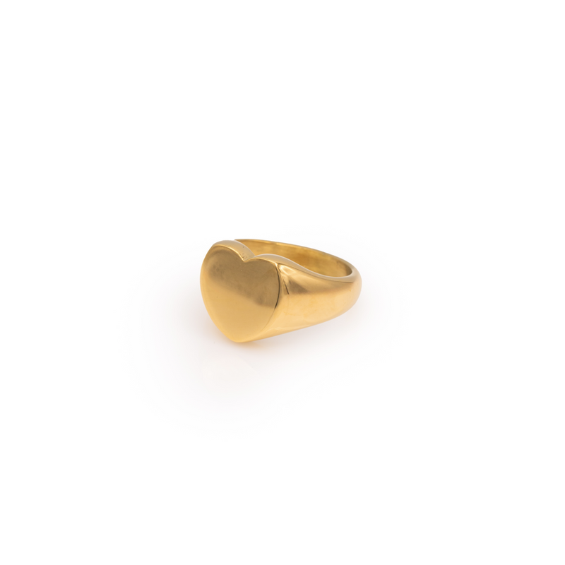 Heart shaped ring gold plated