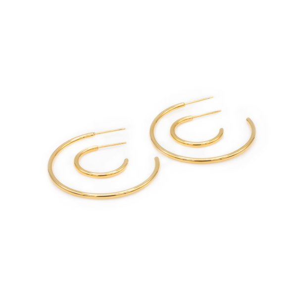 Hoops duo gold plated / Duo d'anneaux plaquées or