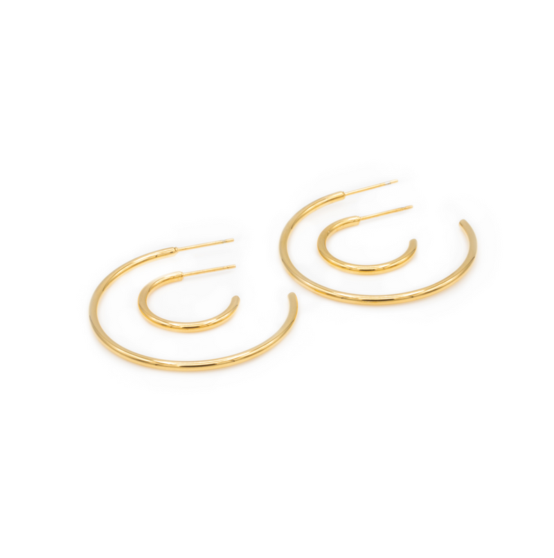 Hoops duo gold plated