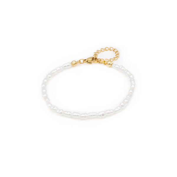 Pearl bracelet gold plated / Bracelet de perles plaqué or