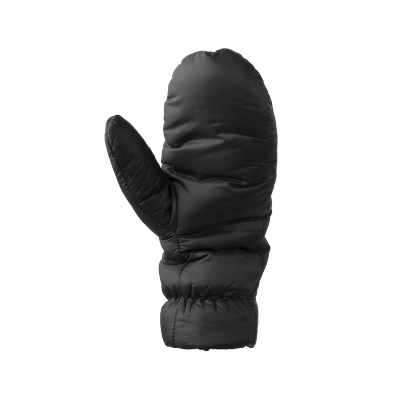 Black quilted mittens