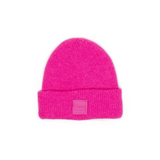 Super pink Beanie knited hat with Nana patch / Tuque super rose en tricot avec patch NANA