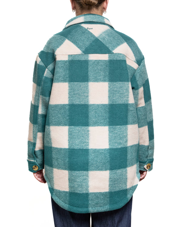 ANNABELLE - OVERSHIRT, GREEN AND BEIGE PLAID