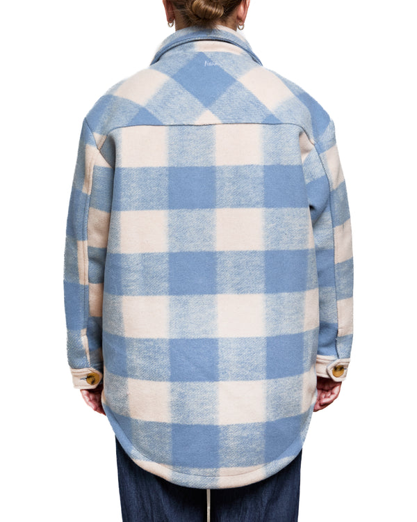 ANNABELLE - OVERSHIRT, BLUE AND BEIGE PLAID