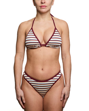 NATALIA - HAUT DE BIKINI, LIGNES MULTI-BOURGOGNE COTELE