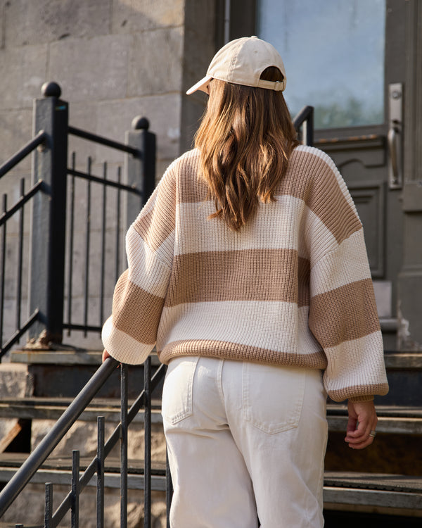 MELINA - SWEATER, CREAM STRIPES