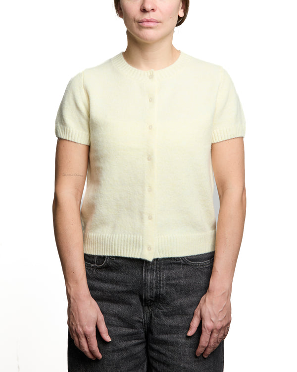 ZOE - SHORT-SLEEVED CARDIGAN, YELLOW