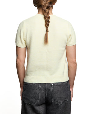 ZOE - SHORT-SLEEVED CARDIGAN, YELLOW