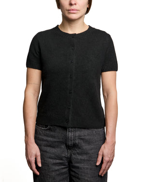 ZOE - SHORT-SLEEVED CARDIGAN, BLACK