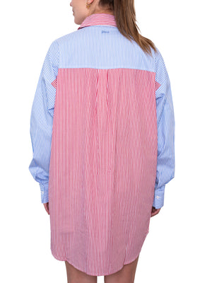 JENNY - SHIRT DRESS, BLUE AND RED STRIPES
