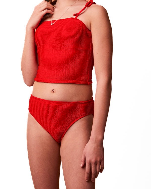 NAADEI  - HAUT DE BIKINI, ROUGE TEXTURE