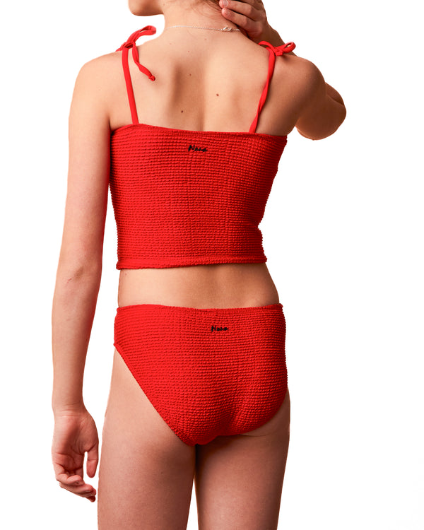 NAADEI  - HAUT DE BIKINI, ROUGE TEXTURE