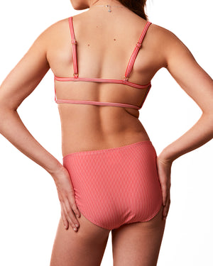 MAUDE  - BAS DE BIKINI, LIGNES ROUGES BRILLANT