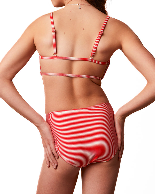 MAUDE - BIKINI BOTTOM, SHINY RED STRIPES