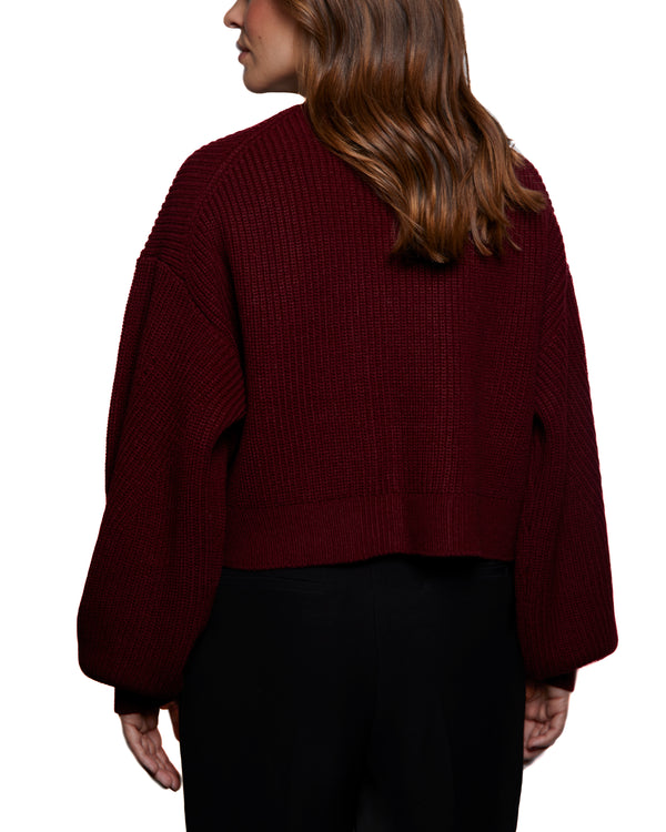 SELENA - CARDIGAN, BURGUNDY