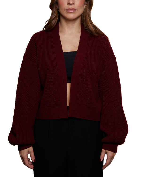 SELENA - CARDIGAN, BURGUNDY