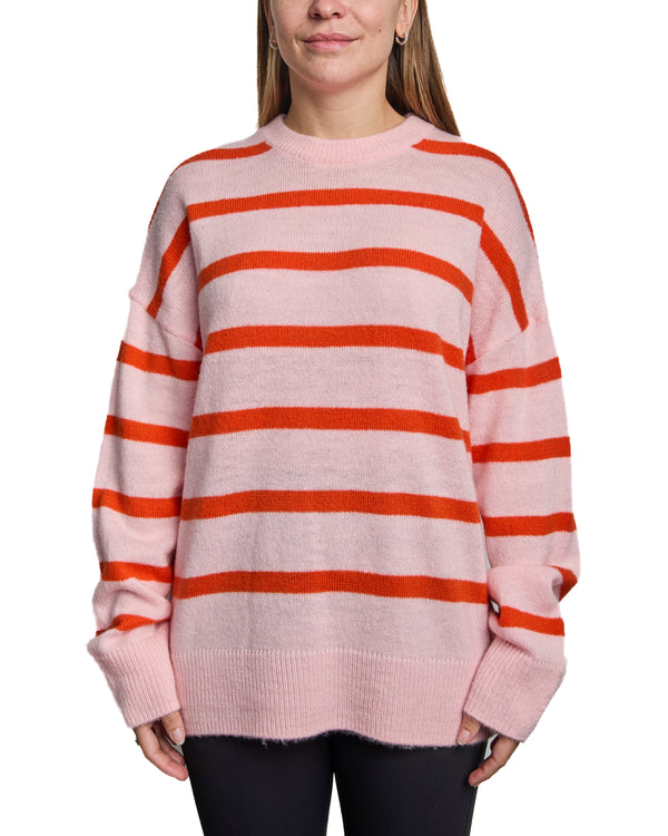 EVELYN - SWEATER, ORANGE AND PINK LINES