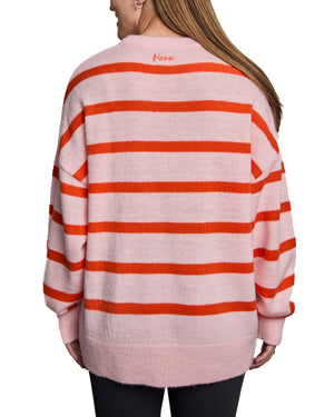 EVELYN - CHANDAIL, LIGNES ORANGES ET ROSES