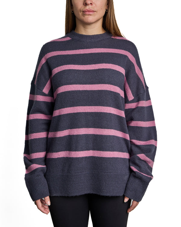 EVELYN - SWEATER, VINTAGE INDIGO AND PINK STRIPES
