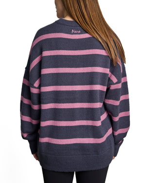EVELYN - CHANDAIL, LIGNES INDIGO VINTAGE ET ROSES