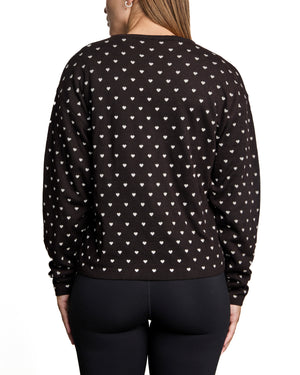 TYLA - CARDIGAN, BRUN PETITS COEURS BEIGES
