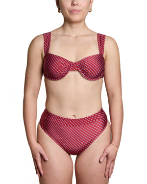 NOA - HAUT DE BIKINI, LIGNES BOURGOGNES ET LILAS