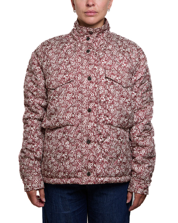 ISABELLA - QUILTED JACKET, CREAM AND BURGUNDY FLOWERS