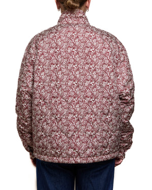ISABELLA - MANTEAU MATELASSE, FLEURS CREME ET BOURGOGNE