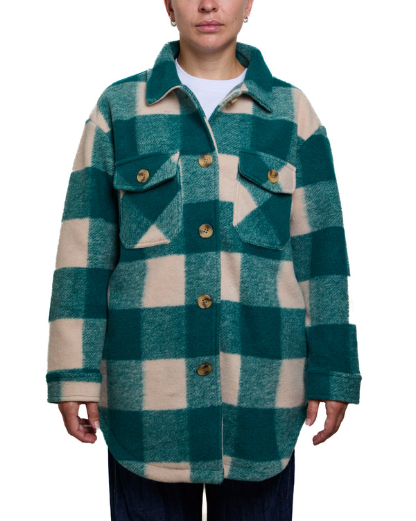 ANNABELLE - OVERSHIRT, GREEN AND BEIGE PLAID