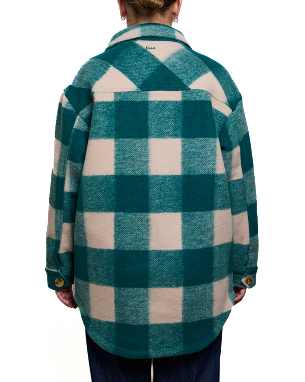 ANNABELLE - OVERSHIRT, GREEN AND BEIGE PLAID